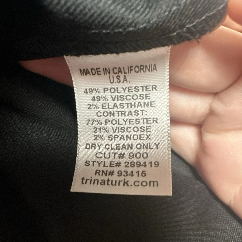 Trina Turk Black Wide Leg Dress Pants Office Classy Size 4 30X31‎ Style #289419